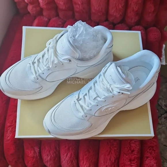 Michael Kors Zuma Trainer Leather - Optic White - Picture 1 of 12